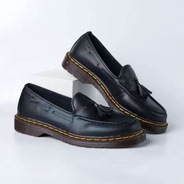 CLEVE BLACK |MNM x Jack| Sepatu Loafers Pria Formal Slip On Docmart 40 Black