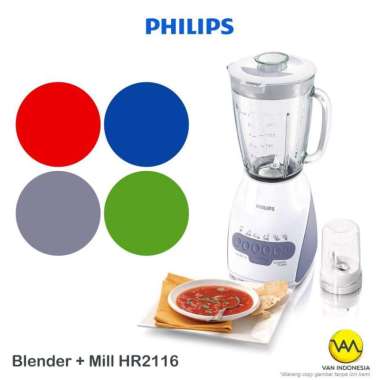 Blender Kaca HR 2116 Philips 2L Warna Merah Garansi Resmi