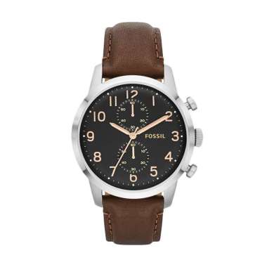 FOSSIL Townsman FS-4873 Chronograph Original Jam Tangan Pria Black Brown