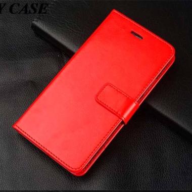 Flip Wallet Kulit Leather Cover Case Asus Zenfone Max Pro M2 ZB631KL - Merah Zenfone Max Pro M2 / ZB
