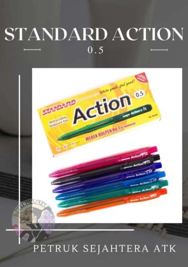 [PCS] BALLPOINT / PENA / PULPEN STANDARD PEN AE7 ACTION 0.5MM HITAM