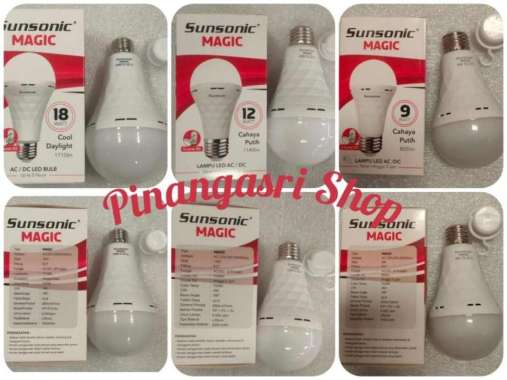 Lampu LED Emergency Sunsonic Magic 9W 12W 18W Arashi 9 18 Watt Surya Sunsonic Mgc 9W