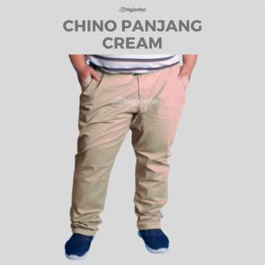 Big Jordan Celana Chino Panjang Pria Big Size 42 44 Celana Pria Jumbo Oversize - Mocca 42 Cream