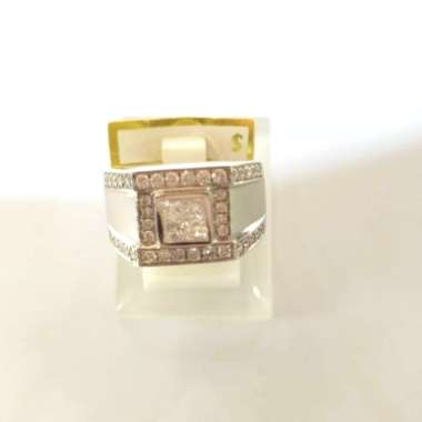 Cincin Pria Berlian Diamond 0.92 ct Emas Putih 750