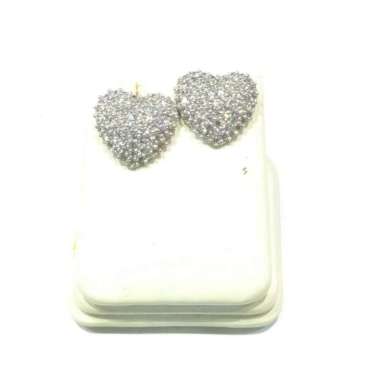 Anting Tusuk Hati Love Emas Putih 75%