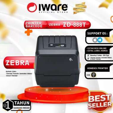 Zebra Barcode Printer Stiker Label ZD-888T ZD 888 Cetak Resi & Harga