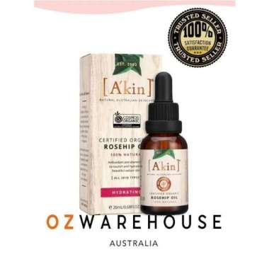 A'kin Certified Organic Rosehip Oil 20ml ORIGINAL AUSTRALIA
