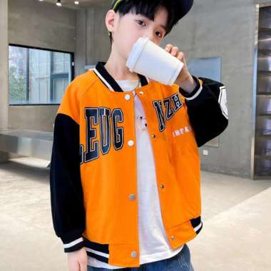Jaket Anak Laki Laki Perempuan Unisex Terbaru Bahan Fleece Premium Model Varsity Umur 2 3 4 5 6 7 8