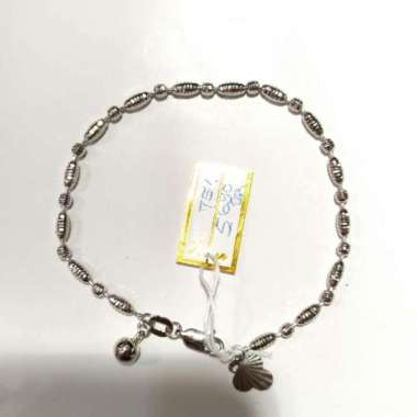 Gelang Tangan Dewasa Biji Padi Emas Putih 750