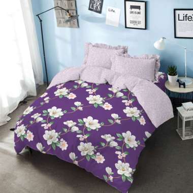 Bed Cover Set King 180 Agnesia Kintakun Dluxe Microfiber (7in1) 39 cm Ungu 180 x 200
