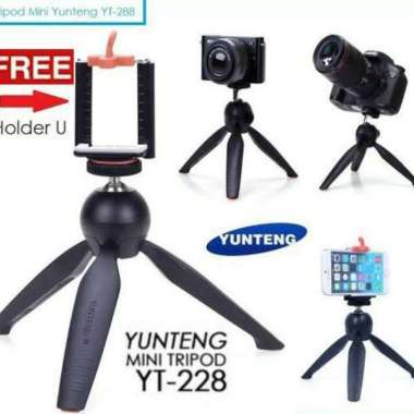TBS - 1 PC FREE HOLDER U ORIGINAL 100% Tongsis / Tripod Mini YUNTENG YT-228 / DF 228 Untuk Foto Main