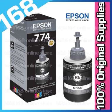Tinta Epson Original 774 T7741 Black Pigment untuk Printer M100 M105 M200 M205 L605 L655 L1455 Epson