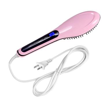 BERGARANSI JBS Fast Hair Straighten ... Comb Straightener - Pink