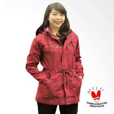 Fashion Topi Lepas Jaket Parka Wanita - Maroon