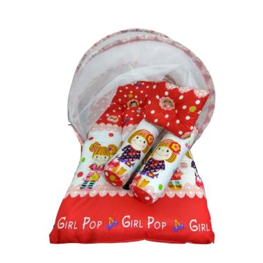 Babybess Kasur Lipat Kelambu Motif Miss Girly - Merah