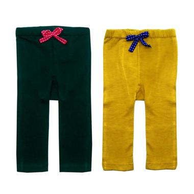 Bearhug Legging pants for Baby Girl - Hijau-Kuning [2 Pcs]