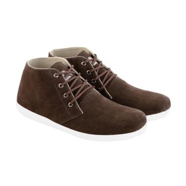 Azzurra 622-01 Suede Sepatu Fashion Pria - Coffee
