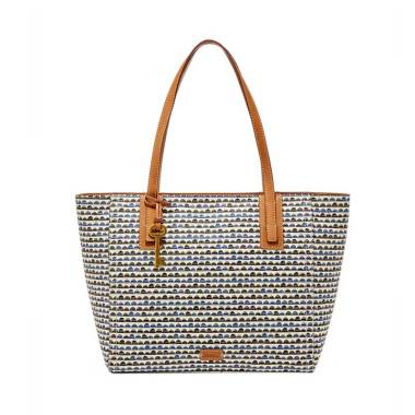 Fossil ZB 7137469 Emma Tote Bags Wanita - Blue Print