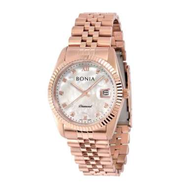 Bonia Elegance Diamond BNB1553-10552 Sapphire Original Jam Tangan Pria Rosegold