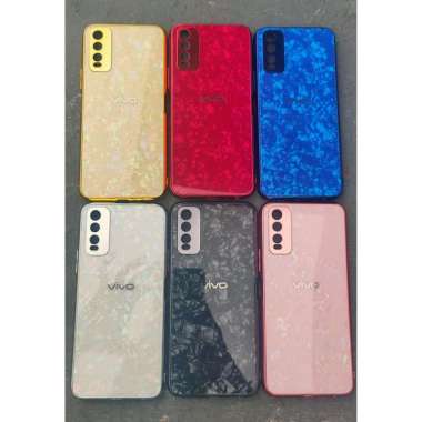 Vivo Y20SG Y20S G Shiny Shell Shining Diamond Glass Case Hard Cover Hitam