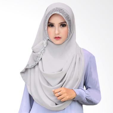 Cotton Bee Zaskia Sequins Pashmina Jilbab Instan - Light Grey