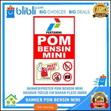 Banner Poster Spanduk Pom Mini Pertamina Pertamini Banner Usaha Jualan Bensin Pom Mini POTRAIT