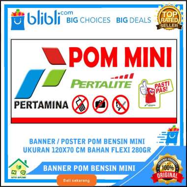 Banner Poster Spanduk Pom Mini Pertamina Pertamini Banner Usaha Jualan Bensin Pom Mini LANDSCAPE