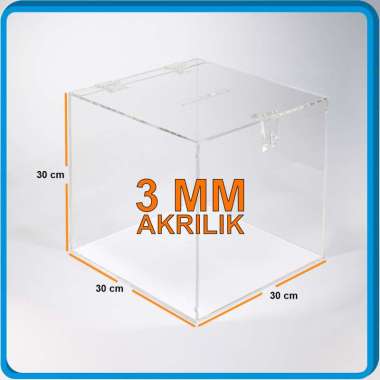 Kotak Amal Akrilik Ukuran Besar (30x30x30)cm
