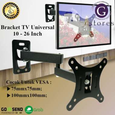 Braket TV Swing Bracket TV Universal Full Motion Adjustable Arm 10 - 26 Inch
