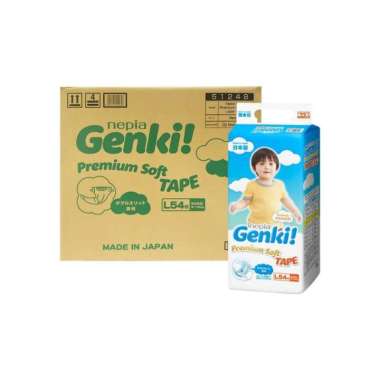 Promo Harga Nepia Genki Premium Soft Tape L54 54 pcs - Blibli