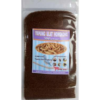 TEPUNG ULAT HONGKONG 25GR PAKAN BURUNG PLECI KENARI CIBLEK PRENJAK