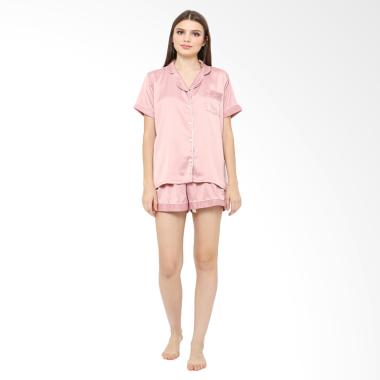 Madeleine Silk Short Setelan Baju Tidur - Dusty Pink