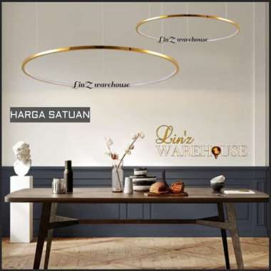 Lampu gantung MODERN SINGLE GOLD RING LED 100 CM pendant light