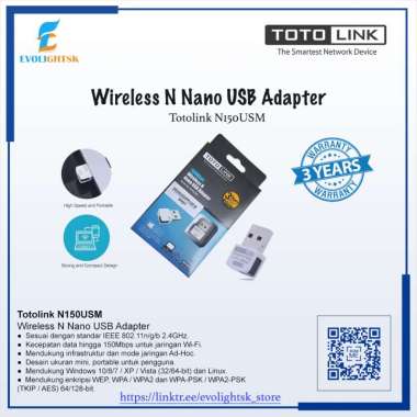 Totolink N150USM 150Mbps Wireless N Mini USB Adapter / Wfi USB N150USM