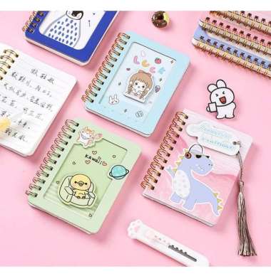 Buku Tulis / Buku Mini Spiral Rumbai Buku Catatan Harian kartun
