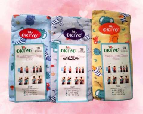 Gendongan bayi Kaos OKIYO Geos Kain Gendong Bayi Instan Kaos MOTIF Warna RANDOM Ukuran M