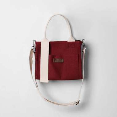Pamole Rana Series Tas Selempang Wanita Bahan Kanvas Tas Slingbag Wanita Maroon