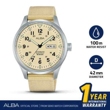 Jam Tangan Pria Alba Automatic Stainless Case Beige Dial AL4221