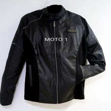 JAKET MOTOR HONDA ONE HEART LEATHER BLACK