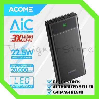 ACOME Powerbank 20000 mAh All in 1 Fast Charging QC3.0 PD VOOC SCP Dash Garansi Resmi 18 Bln AP201