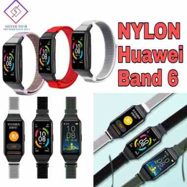 Silver tech Strap Nylon Huawei Band 6 Honor Band 6 Nylon strap Tali Pengganti Nylon Untuk Huawei Ban