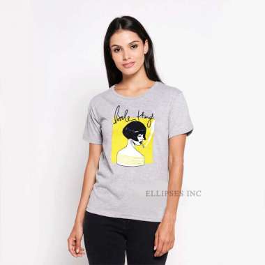 ELLIPSESINC Kaos Oversize Pria & Wanita Smoking Girl XL Mustard