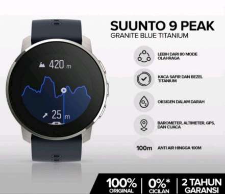 Suunto 9 Peak Granite Blue Titanium Smartwatch Garansi Resmi