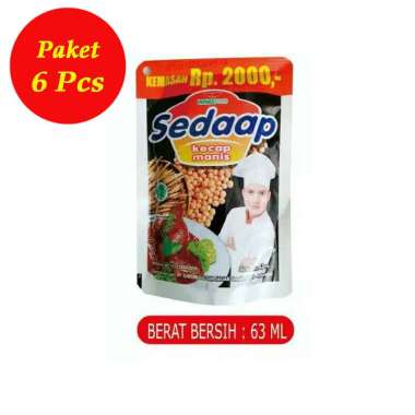 [PAKET 6 PCS] Kecap Kental Manis Sedaap 63ml Pouch - Kecap Manis Sedaap Refill - Sedaap Kecap Manis 
