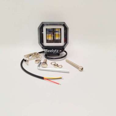 Lampu tembak sorot LED cwl 2 mata lensa 4D kotak LED kuning ring biru ORIGINAL 100 % Multicolor