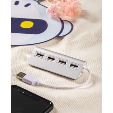 Hub USB Premium 4 Port Aluminium Usb 2.0 High Speed Hub Colokan USB Terbaru