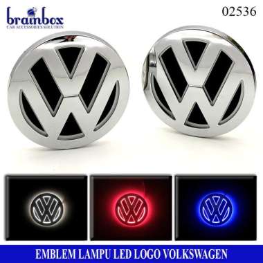 HIGH QUALITY Car Logo Light VW Emblem Mobil Lampu Car Logo LED Emblem Lampu 5D 110x110 LED MERAH