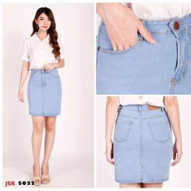 GLORIOUS JEANS Celana Rok Pendek Jeans Wanita Stretch 30 Biru Muda
