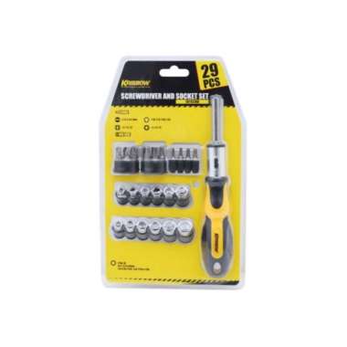 Original Krisbow set obeng dan kunci sok 29 pcs kunci shock L