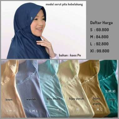 FREE ONGKIR Jilbab hijab kerudung sekolah Rabbani Innova pita serut kebelakang M